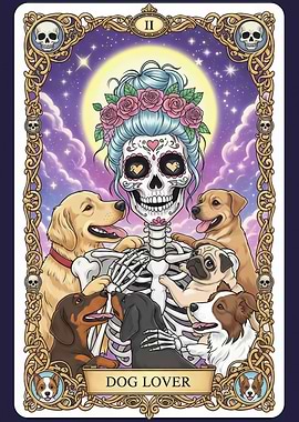 Dog Lover Tarot Card Illustration