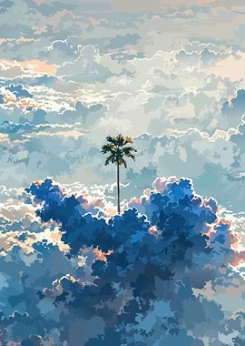 Palm Tree in the Clouds
