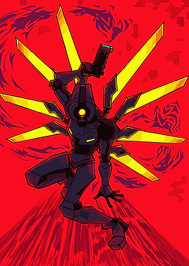 Robot Warrior with Yellow Blades video game