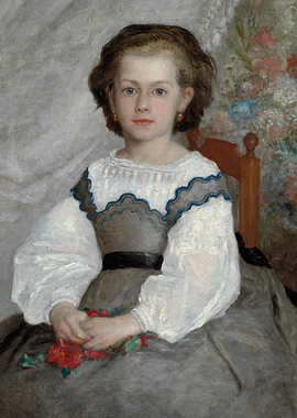 Young Girl with Flowers Painting