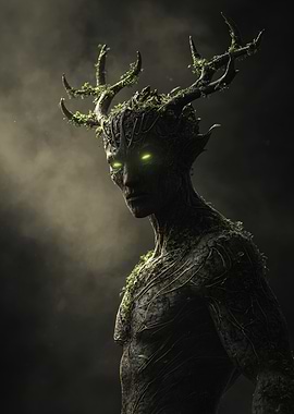 Mystical Forest Creature with Glowing Eyes