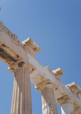 Ancient Greek Architecture against Blue Sky