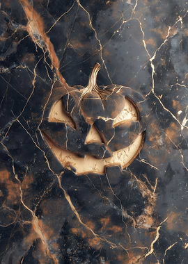 Marble Halloween Pumpkin