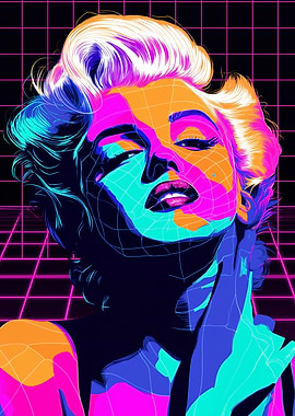 Marilyn Monroe Retro Pop Art Portrait