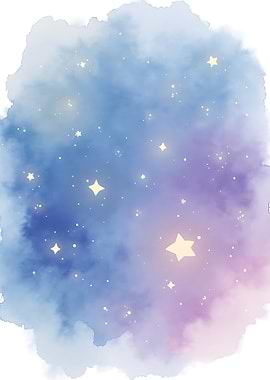 Watercolor Starry Sky Background
