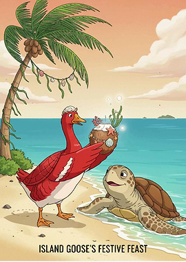Island Goose's Festive Feast Cartoon