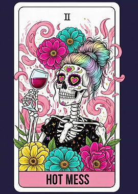Hot Mess Tarot Card Illustration
