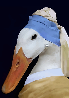 Duck with a Pearl Earring Parody