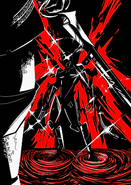 Ultrakill Gabriel Abstract Warrior in Red and Black