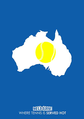 Melbourne Tennis Australia Minimalist Poster