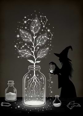 Vintage Halloween Witch with Starglow Apothecary