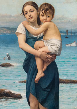 Mother and Child by the Sea