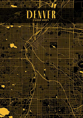 Denver Golden Map Art