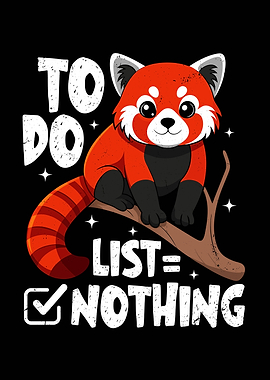 Red Panda To Do List Nothing