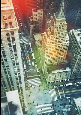 Aerial View of New York City Streets