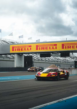 Racing cars on the track