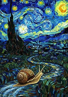 Snail's Starry Night Journey