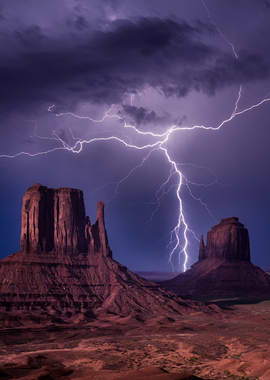 Monument Valley Lightning Storm