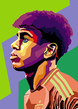 Lamine Yamal Colorful Portrait