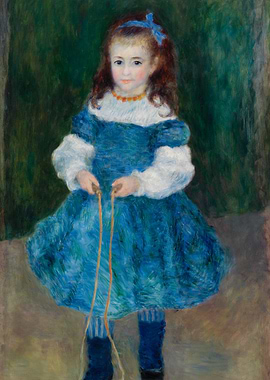 Girl with a Blue Ribbon Painting