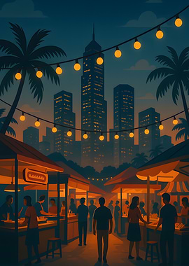 Night Market in a Tropical City