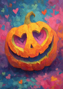 Heart-Eyed Halloween Pumpkin