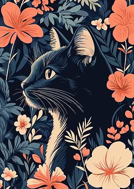 Floral Cat Portrait