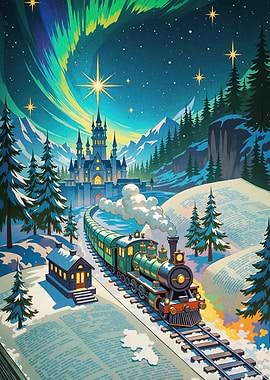 Winter Train Journey Fairytale Castle