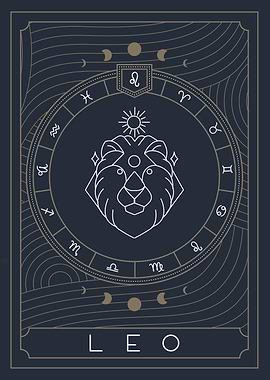 Leo Zodiac Sign Minimalist Art