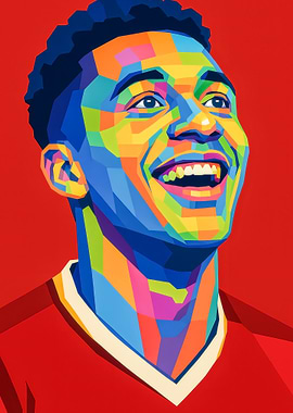 Colorful Portrait of Smiling Man