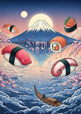 Sushi Landscape Mount Fuji