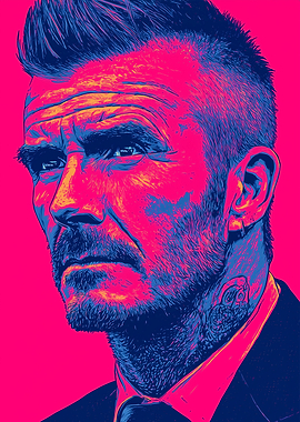 David Beckham Portrait Pop Art