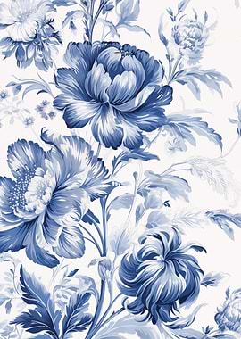 Blue White Floral Pattern