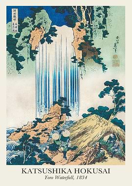 Katsushika Hokusai Yoro Waterfall Print