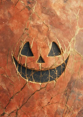 Marble Pumpkin Halloween