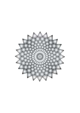 Abstract Silver Geometric Floral Pattern