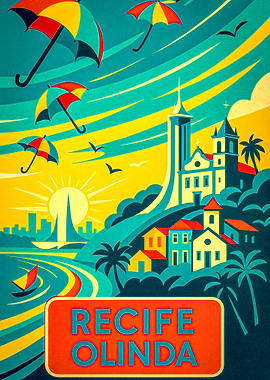 Recife Olinda Travel Poster
