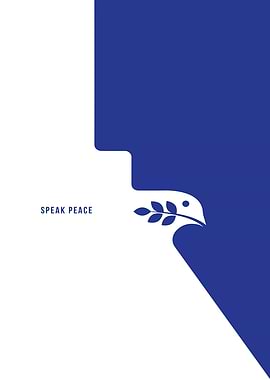 Speak Peace Dove Minimalist Art