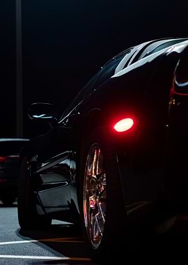 Sleek C5 corvette Black Car at Night