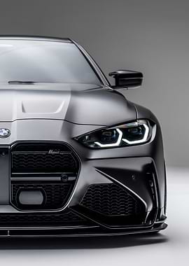 Sleek Gray BMW M4 Front View