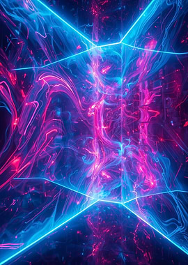 Abstract Neon Light Tunnel