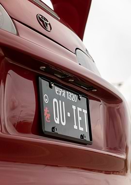 Red Mark4 A80Toyota Supra with Quiet JDM Plate