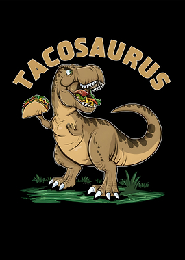 Tacosaurus Rex Cartoon Illustration