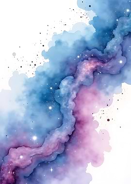 Watercolor Galaxy Nebula Abstract Art