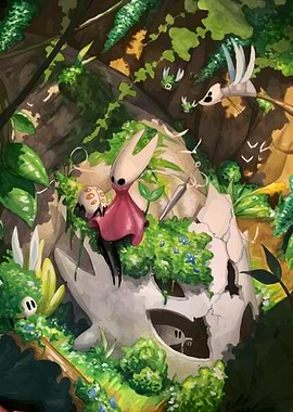 Hornet in Greenpath - Hollow Knight