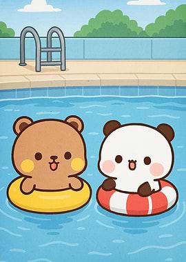 Cute Bears Swimming Pool