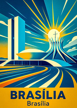 Brasilia, Brazil Travel Poster