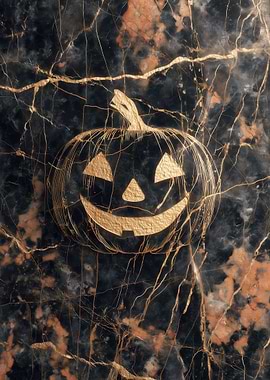Marble Halloween Pumpkin