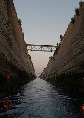 Corinth Canal with Bridge