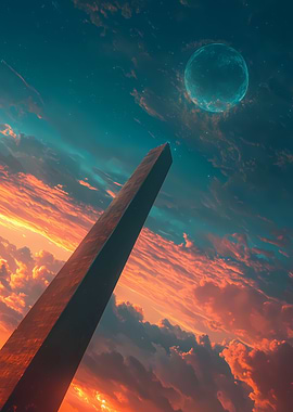 Monolith and Celestial Sphere in Sky